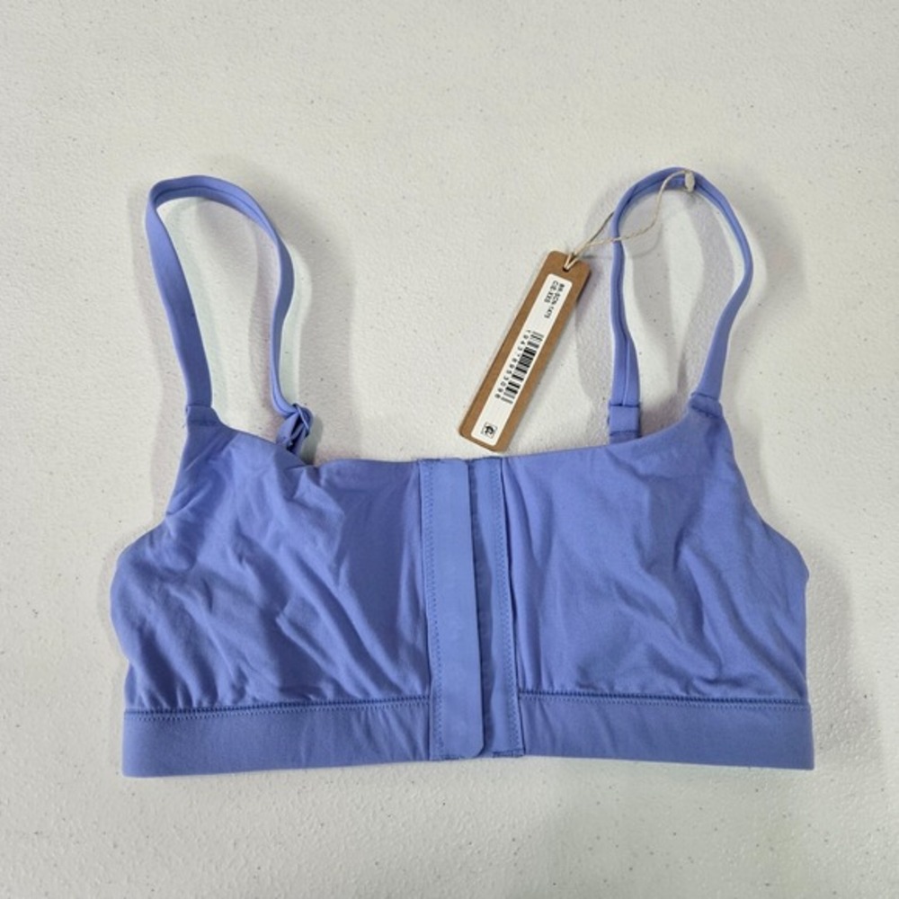 Skims Women Bra 2XS Blue Lightly Lined Wireless Bralette Front Closure‎ NWT